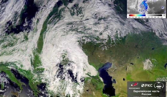 Спутники "Роскосмоса" запечатлели циклон, который принесет похолодание