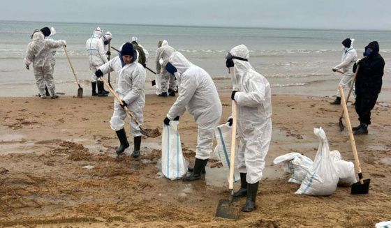 В Анапе снова обнаружены выбросы мазута на пляжах города